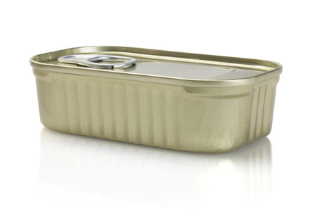 Sealed Tin Can On White Background