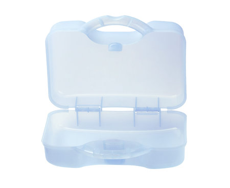 Open Plastic Storage Case On White Background