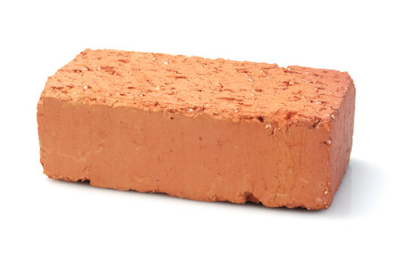 Red Clay Brick On White Backgroundの写真素材