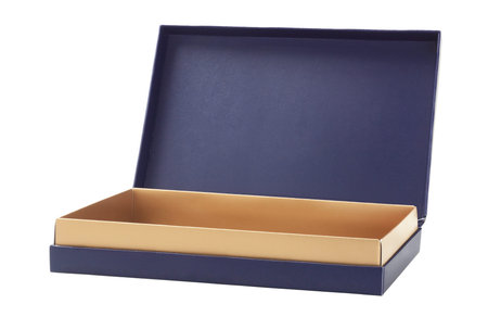 Open Blue Gift Box On White Background