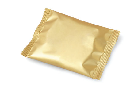 Chocolate Or Cookie In Wrapper On White Background