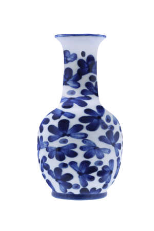 Chinese Porcelain Vase on White Backgroundの写真素材
