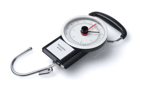 Mechanical Spring Scale Lying On White Backgroundの写真素材