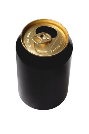 Empty Black Beer Can on white Background