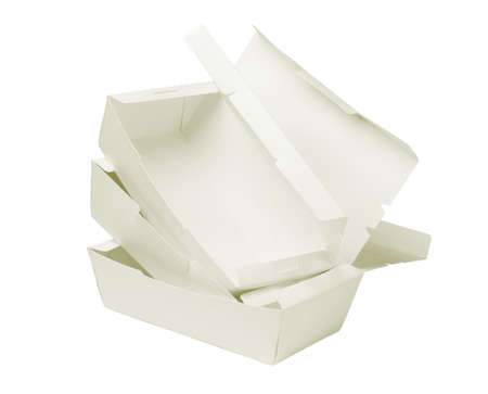 Stack of Takeaway Boxes on White Backgroundの写真素材