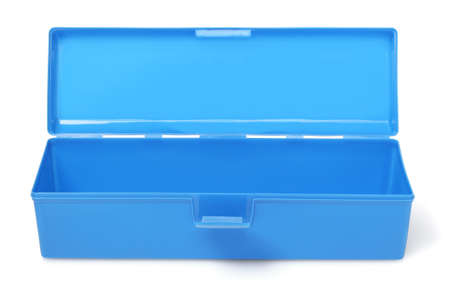 Open Blue Handy Box on White Backgroundの写真素材