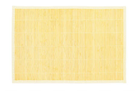 Bamboo Table Placemat on White Backgroundの写真素材