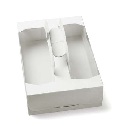 Takeaway Cake Box on White Backgroundの写真素材