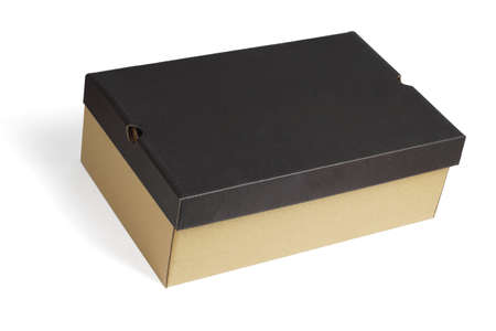 Blank Shoe Box isolated on White Backgroundの写真素材