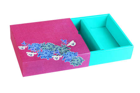 Chinese Floral Gift Box on White Backgroundの写真素材