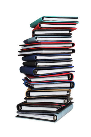 Stack of Colourful Dairies on White Backgroundの写真素材