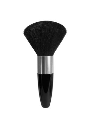 Black Make Up Brush on White Backgroundの写真素材