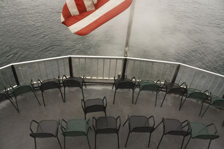 Setting sail on the Mini-Ha-Ha steamship in Lake George, NY.の写真素材