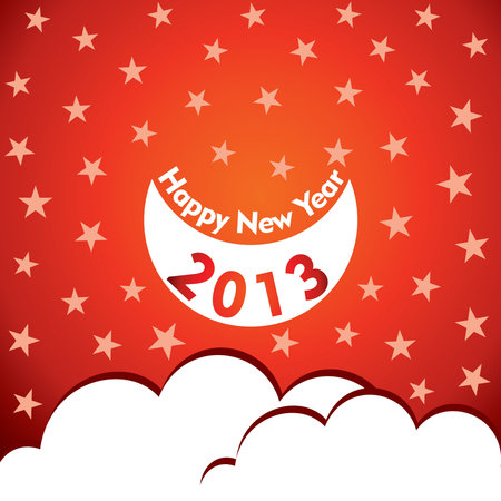 new year 2013 design with satr and moon stco vectorのイラスト素材
