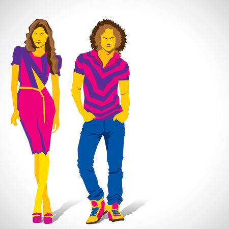 fashion girl and women stock vectorのイラスト素材