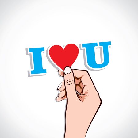 i love you word in hand stock vectorのイラスト素材