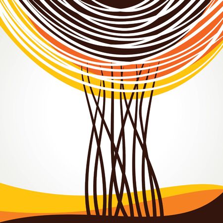 abstract tree stock vectorのイラスト素材