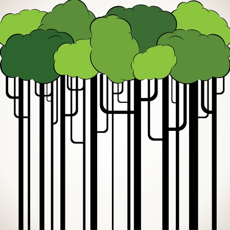 green cloud tree stock vectorのイラスト素材