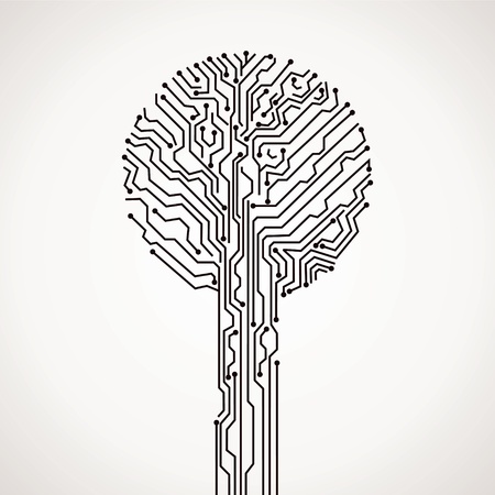 creative electronic tree stock vectorのイラスト素材