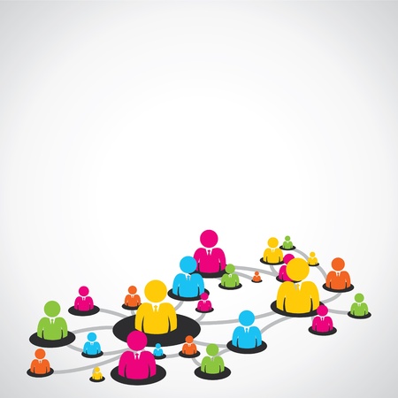 social ntework of colorful people stock vectorのイラスト素材