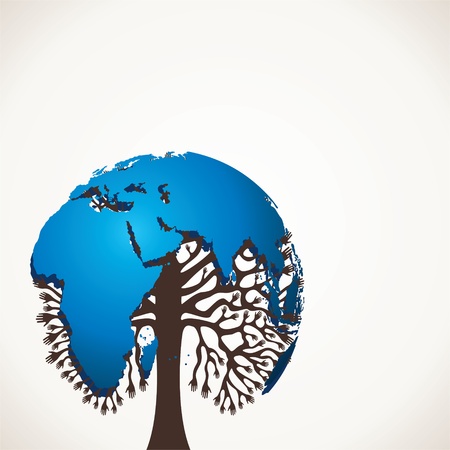 world map tree stock のイラスト素材