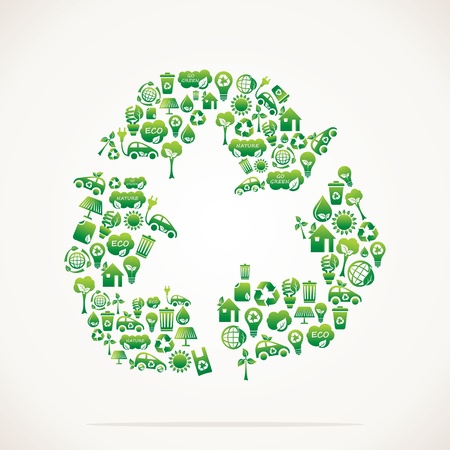 recycle icon design with eco icon stock vectorのイラスト素材