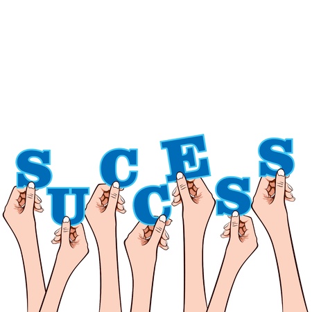 success word in hand stock vectorのイラスト素材