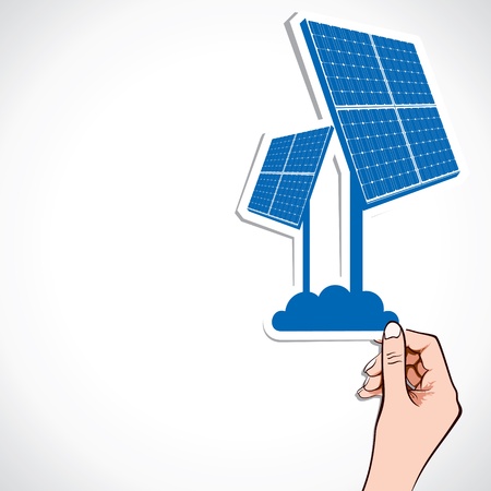 blue wind solar panel stock vectorのイラスト素材