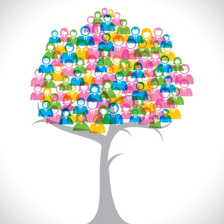 colorful businessmen tree stock vectorのイラスト素材