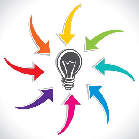 color arrow point to new idea concept stock vectorのイラスト素材