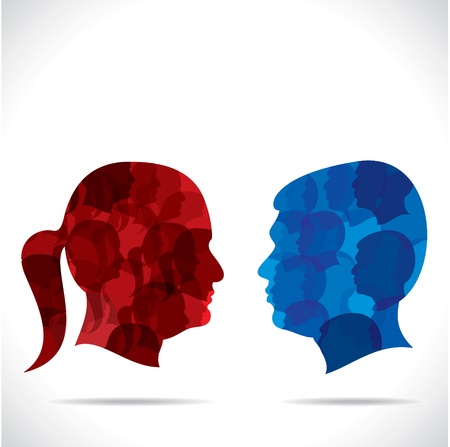 blue men and red women stock vectorのイラスト素材