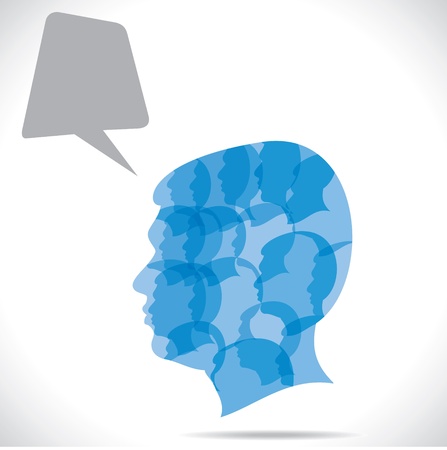 group of people in human head stock vectorのイラスト素材