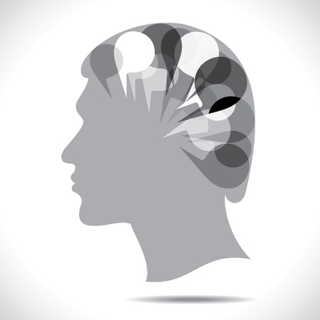message bubble in people head のイラスト素材