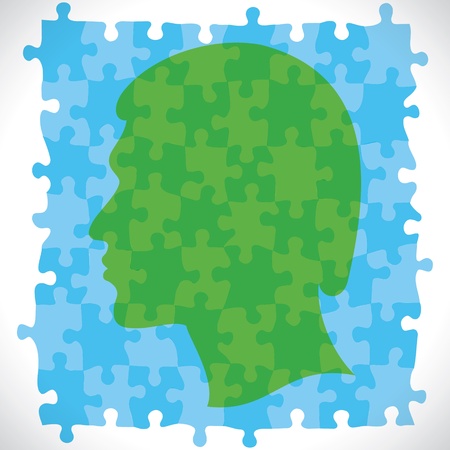 puzzle piece design human head stock vectorのイラスト素材
