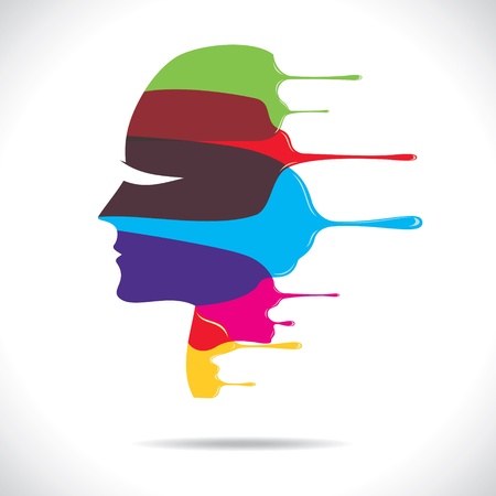 colorful painted beautiful women face stock vectorのイラスト素材