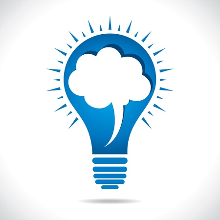 blue bulb with message bubble concept stock vectorのイラスト素材