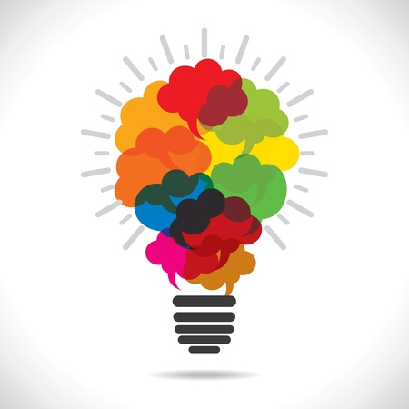 colorful message bubble bulb stock vectorのイラスト素材