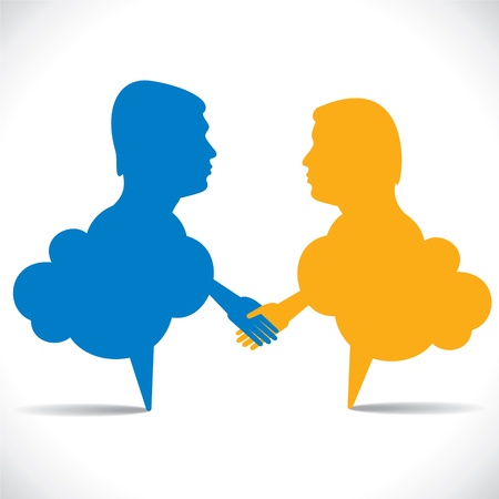 people like message bubble hand shake stock vectorのイラスト素材