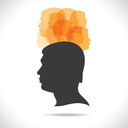 group of people on head stock vectorのイラスト素材