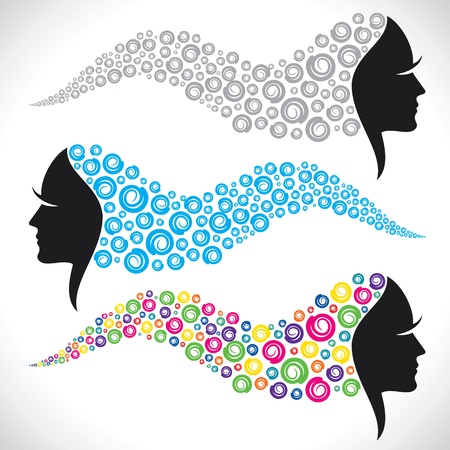 abstract beauty fashion girl hair stock vectorのイラスト素材