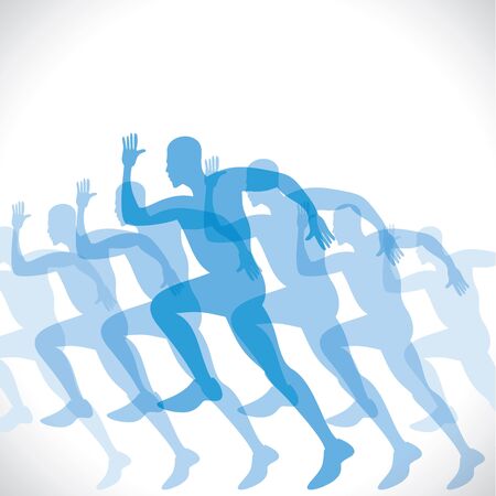 blue men runner stock vectorのイラスト素材