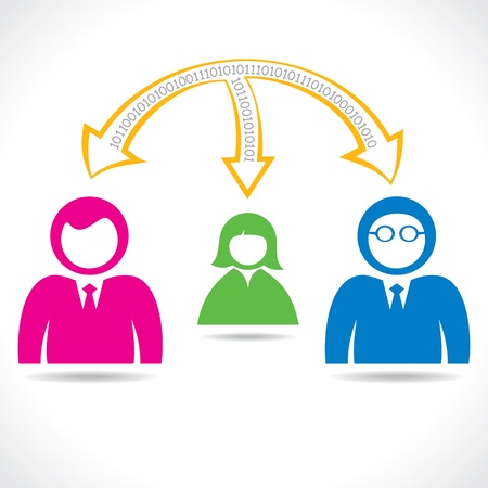 digital data transfer between people stock vectorのイラスト素材