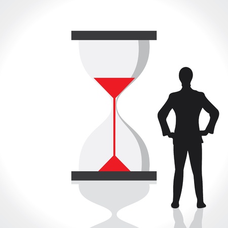 businessmen with sand clock stock vectorのイラスト素材