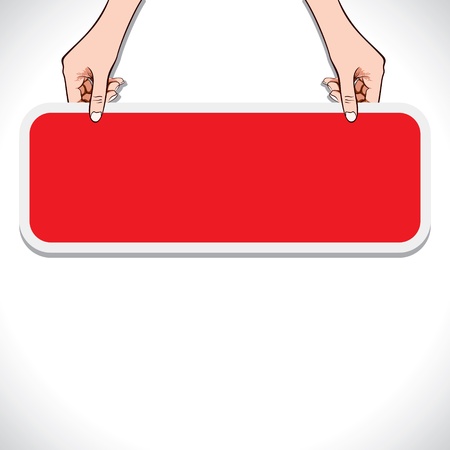 red message board in hand stock vectorのイラスト素材