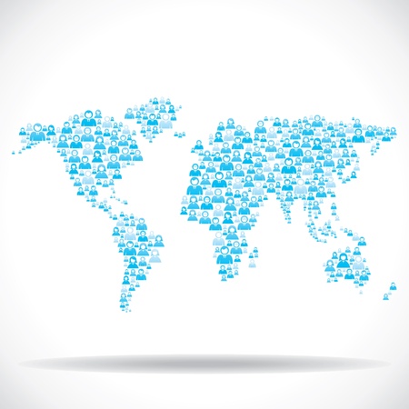 blue people made world map stock vectorのイラスト素材