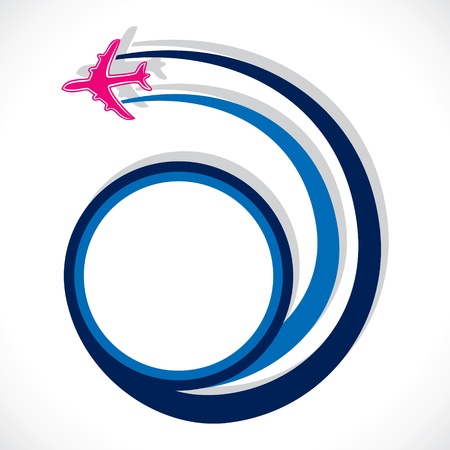 airplane move in round shape stock vectorのイラスト素材