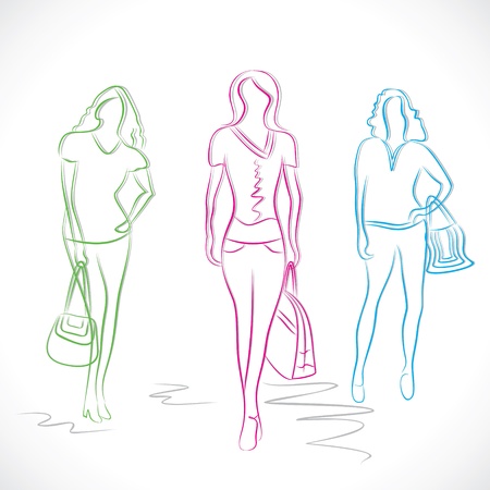 fashion girl in style stock vectorのイラスト素材