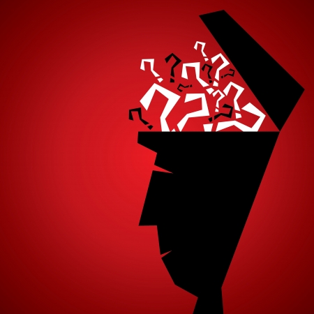 many question in human head stock vectorのイラスト素材