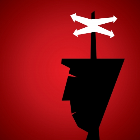 men confuse about right direction stock vectorのイラスト素材