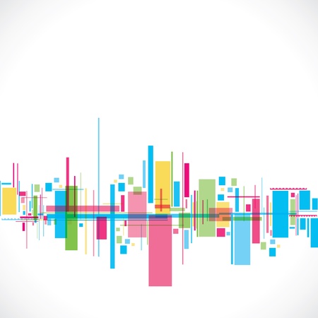 colorful abstract city stock vectorのイラスト素材